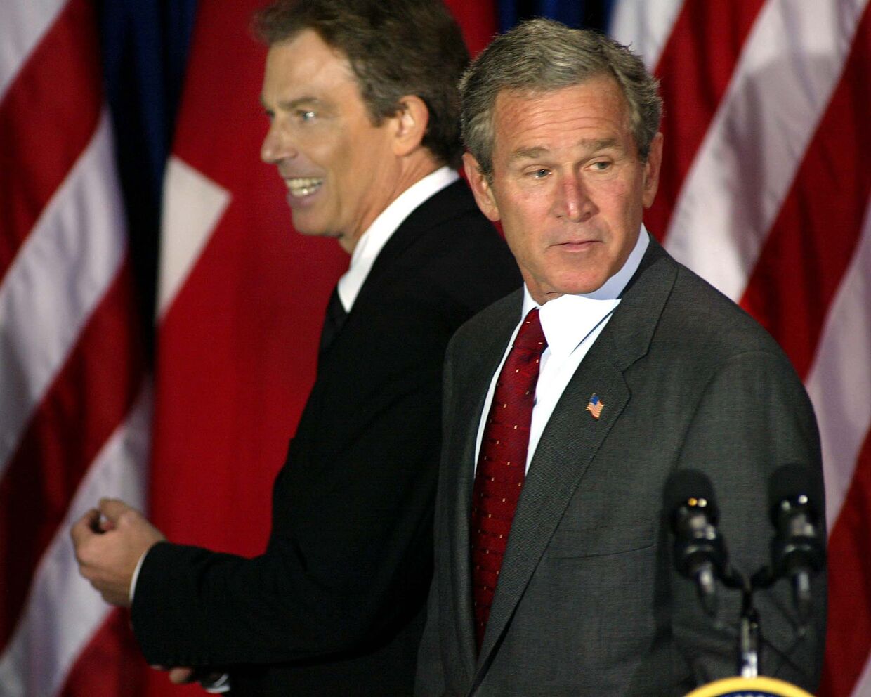 Премьер-министр Великобритании Тони Блэр и президент США Джордж Буш