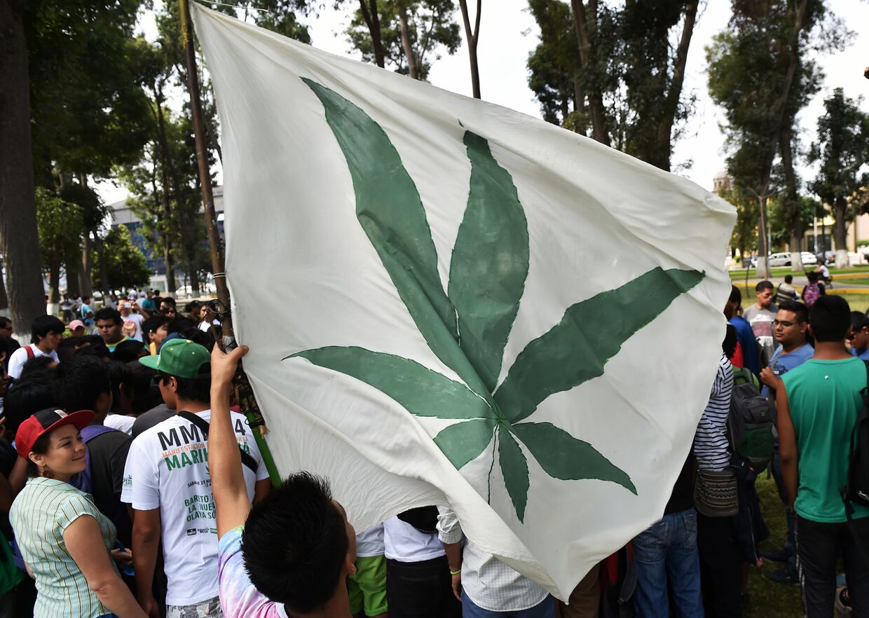 Демонстрация за легализацию марихуаны в Лиме
