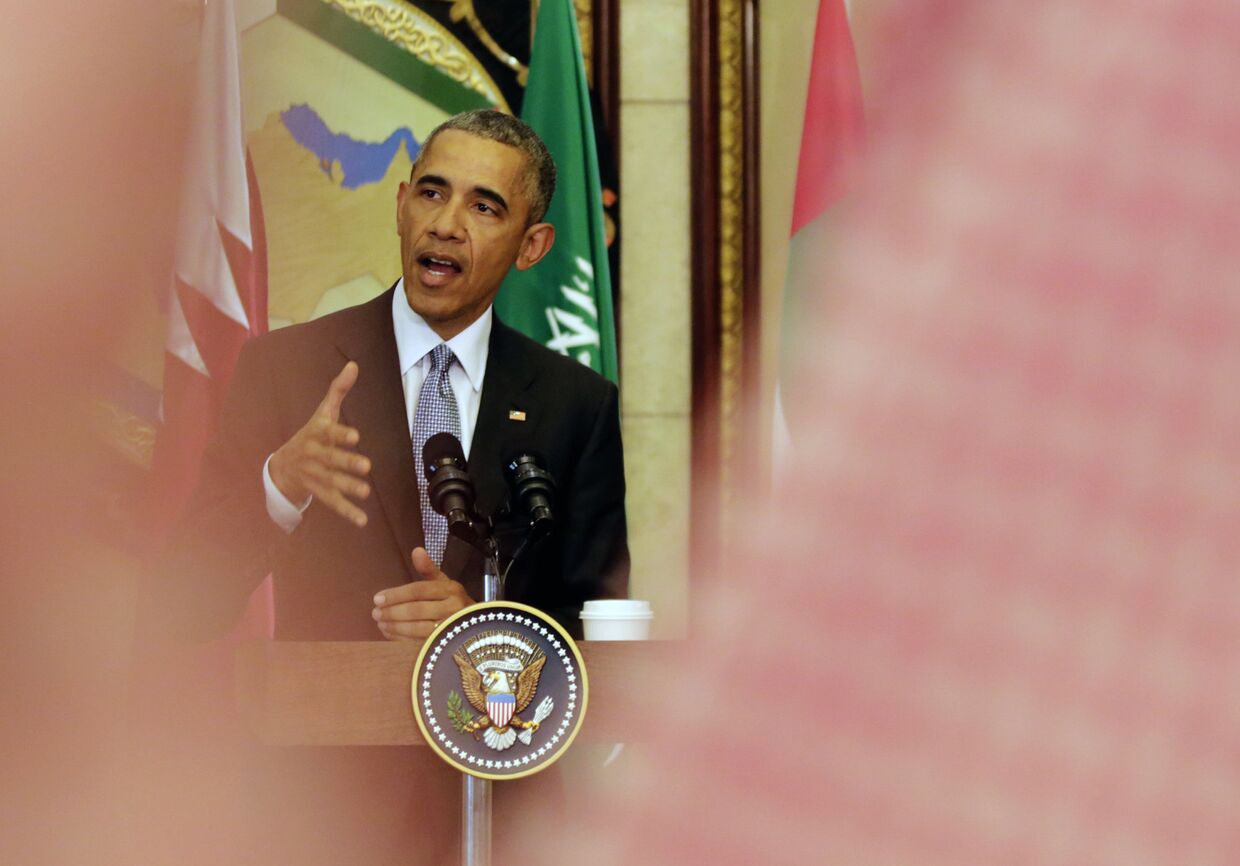 Президент США Барак Обама на пресс-конференции в Эр-Рияде