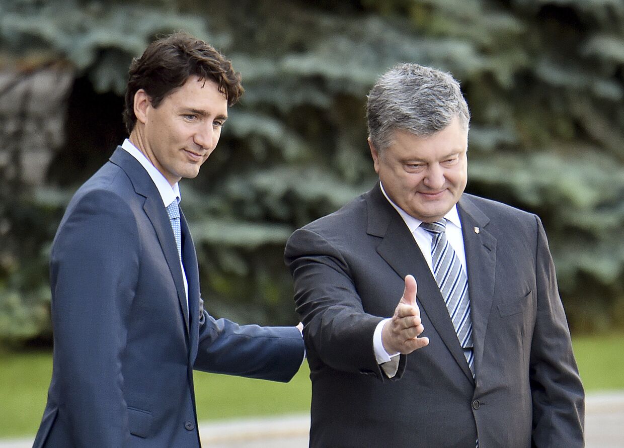 Президент Украины Петр Порошенко и премьер-министр Канады Джастин Трюдо в Киеве
