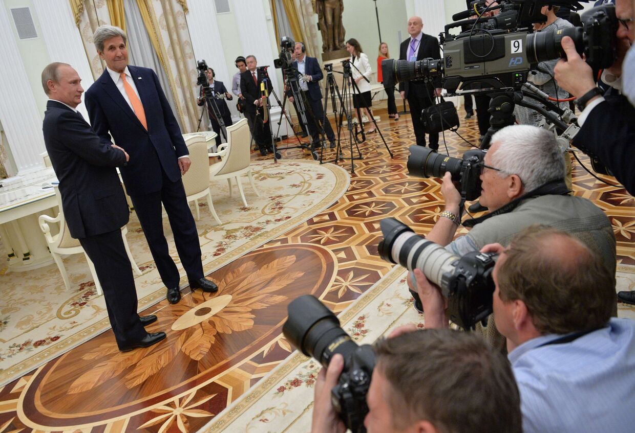 Рабочая встреча президента РФ Владимира Путина с государственным секретарем США Джоном Керри