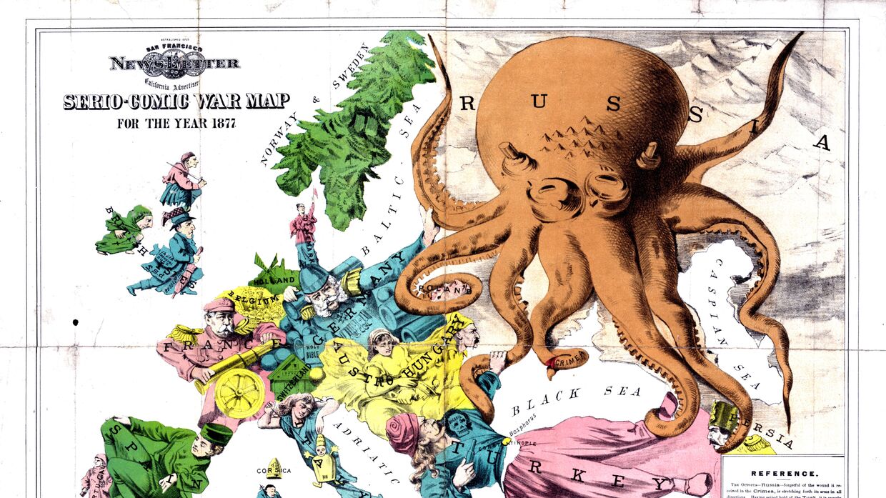 Карта Европы 1877 года