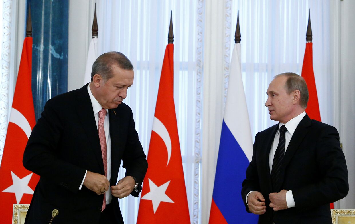 Президент Турции Реджеп Тайип Эрдоган на пресс-конференции