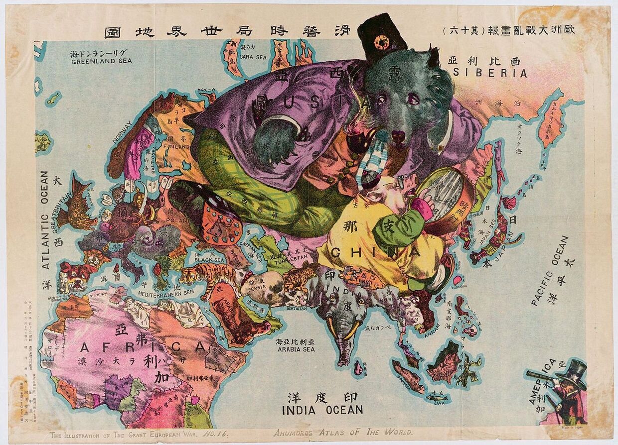 Карикатурная карта 1900 года