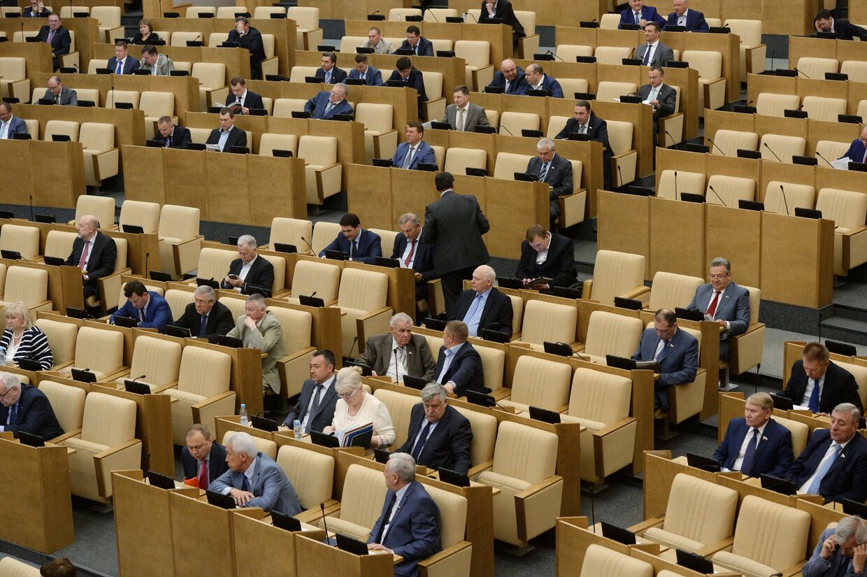 Депутаты на пленарном заседании Государственной Думы РФ. 11 мая 2016