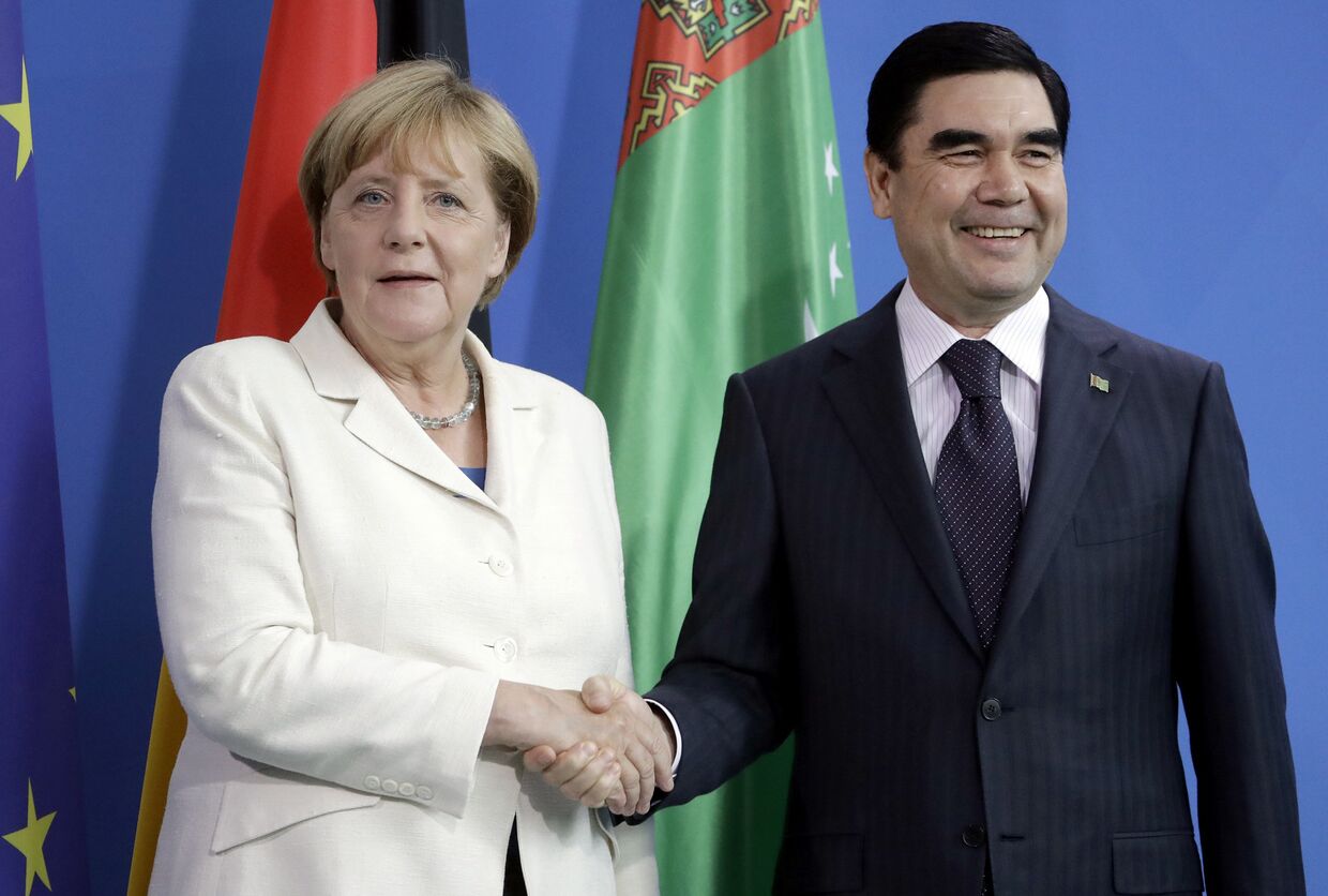 Канцлер Германии Ангела Меркель и президент Туркменистана Гурбангулы Бердымухамедов