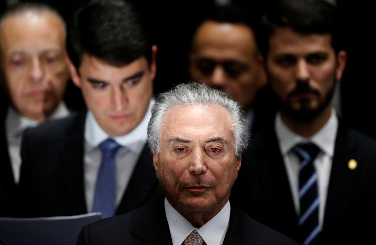 Новый президент Бразилии Мишель Темер принимает участие в церемонии инаугурации