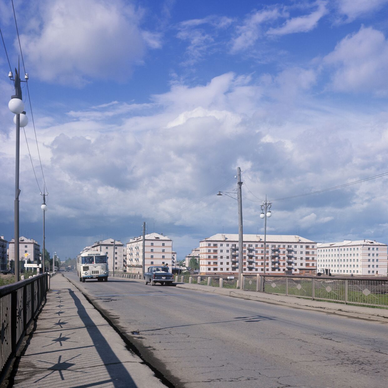 Вид на жилые кварталы в городе Биробиджане