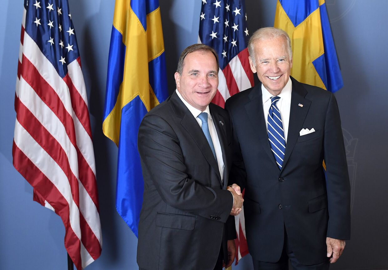 Премьер-министр Швеции Стефан Лёвен и вице-президент США Джо Байден