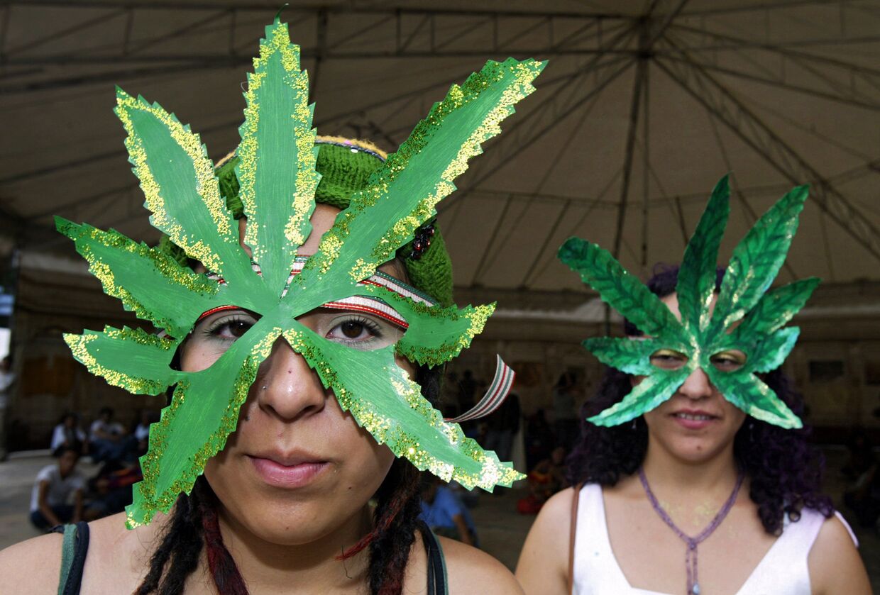 Акция в поддержку легализации марихуаны в Мехико