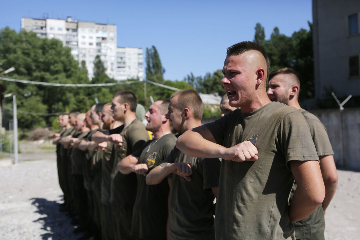 Тренировка бойцов батальона «Азов»
