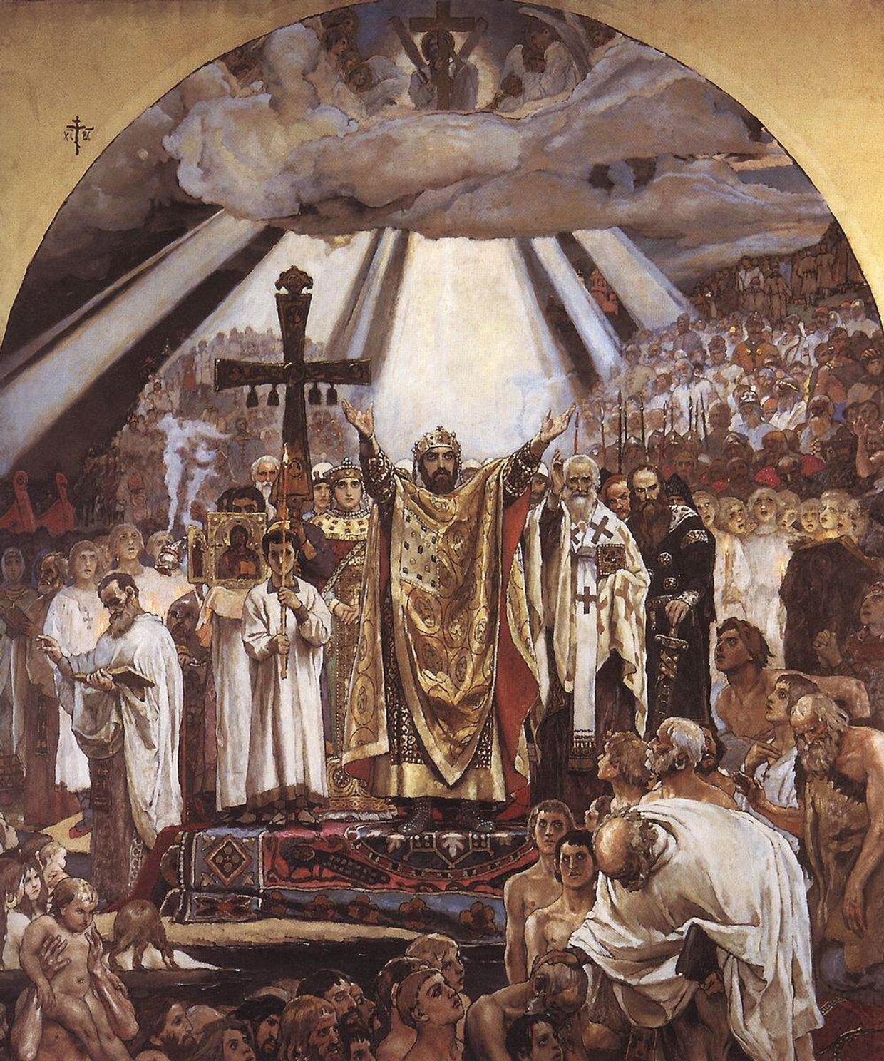 «Крещение Руси», фреска работы В. М. Васнецова в киевском Владимирском соборе, 1896