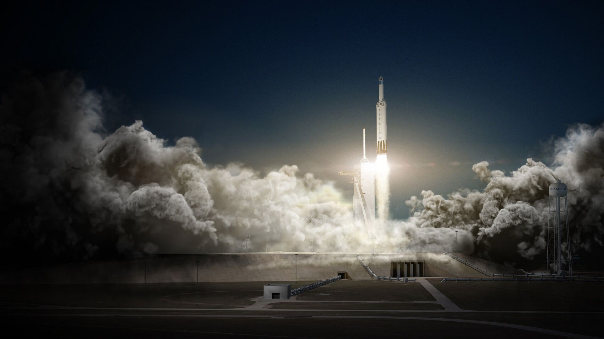 Иллюстрация старта ракеты Falcon Heavy компании SpaceX - ИноСМИ, 1920, 28.02.2021