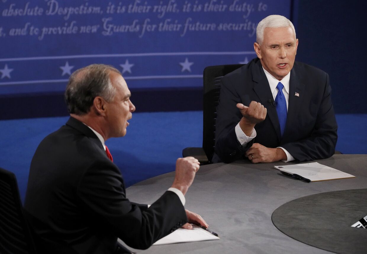 Дебаты кандидатов в вице-президенты США Тима Кейна и Майкла Пенса