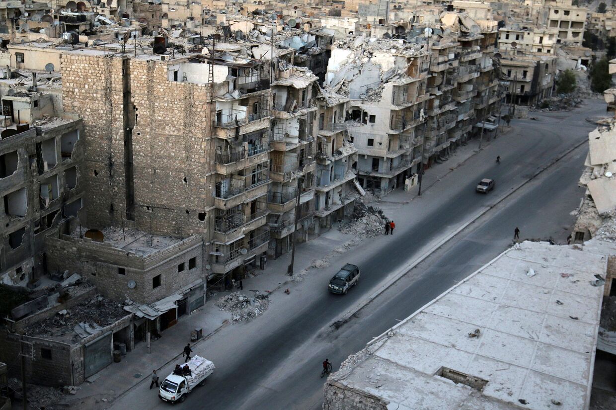 Разрушенные здания в районе Тарик Аль-баб в Алеппо