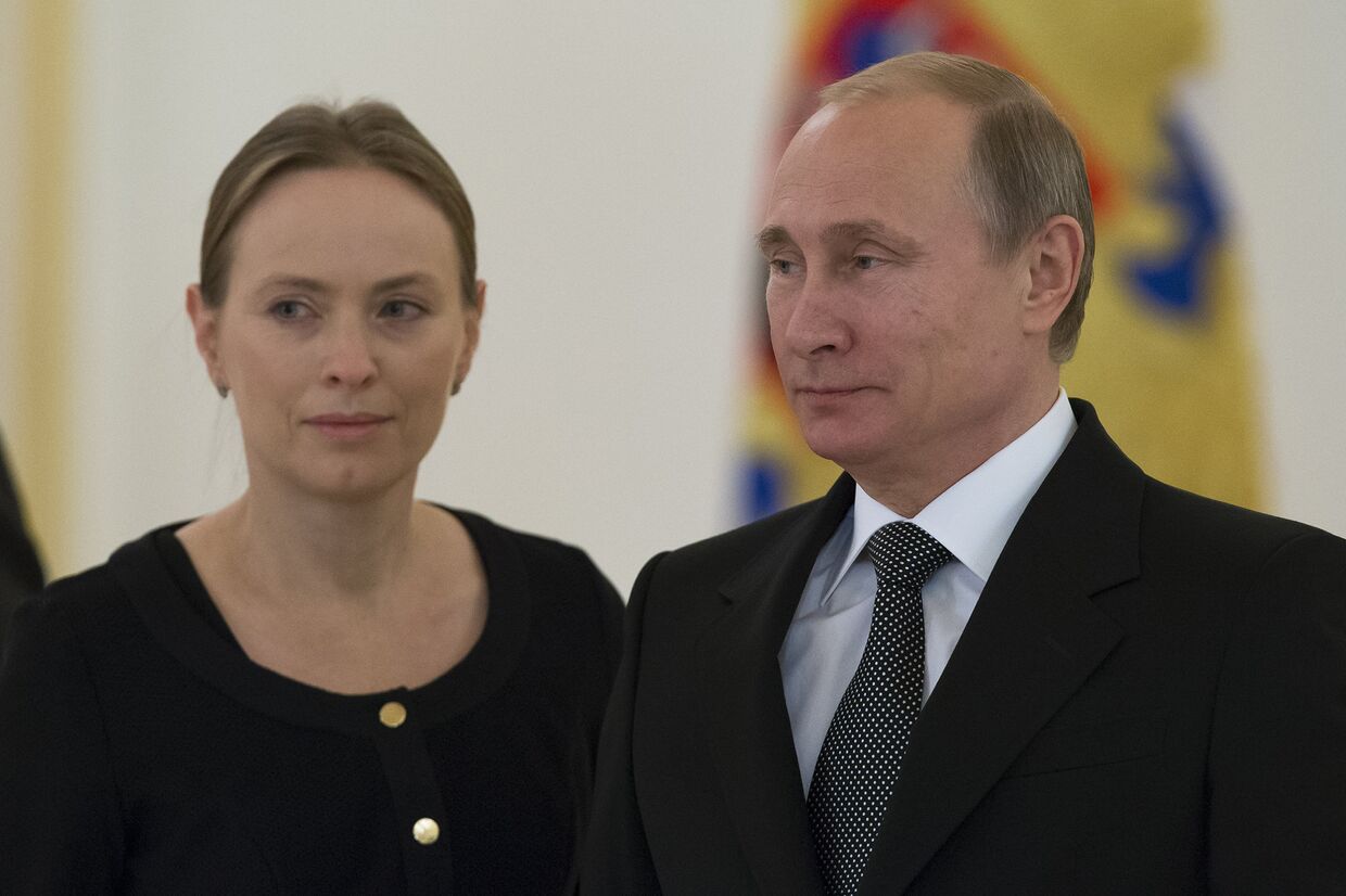 Посол Польши Катажина Пелчинска-Наленч и президент РФ Владимир Путин в Кремле