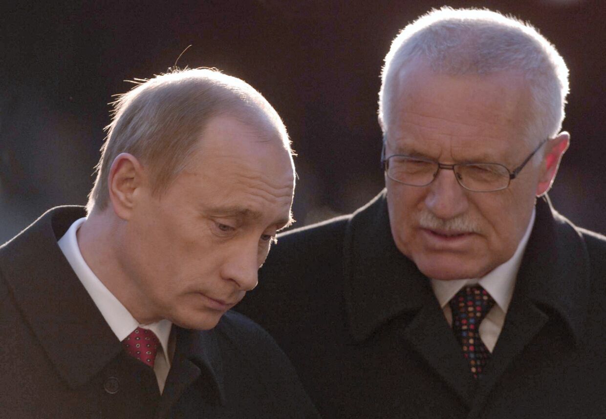 Президенты России и Чехии Владимир Путин и Вацлав Клаус