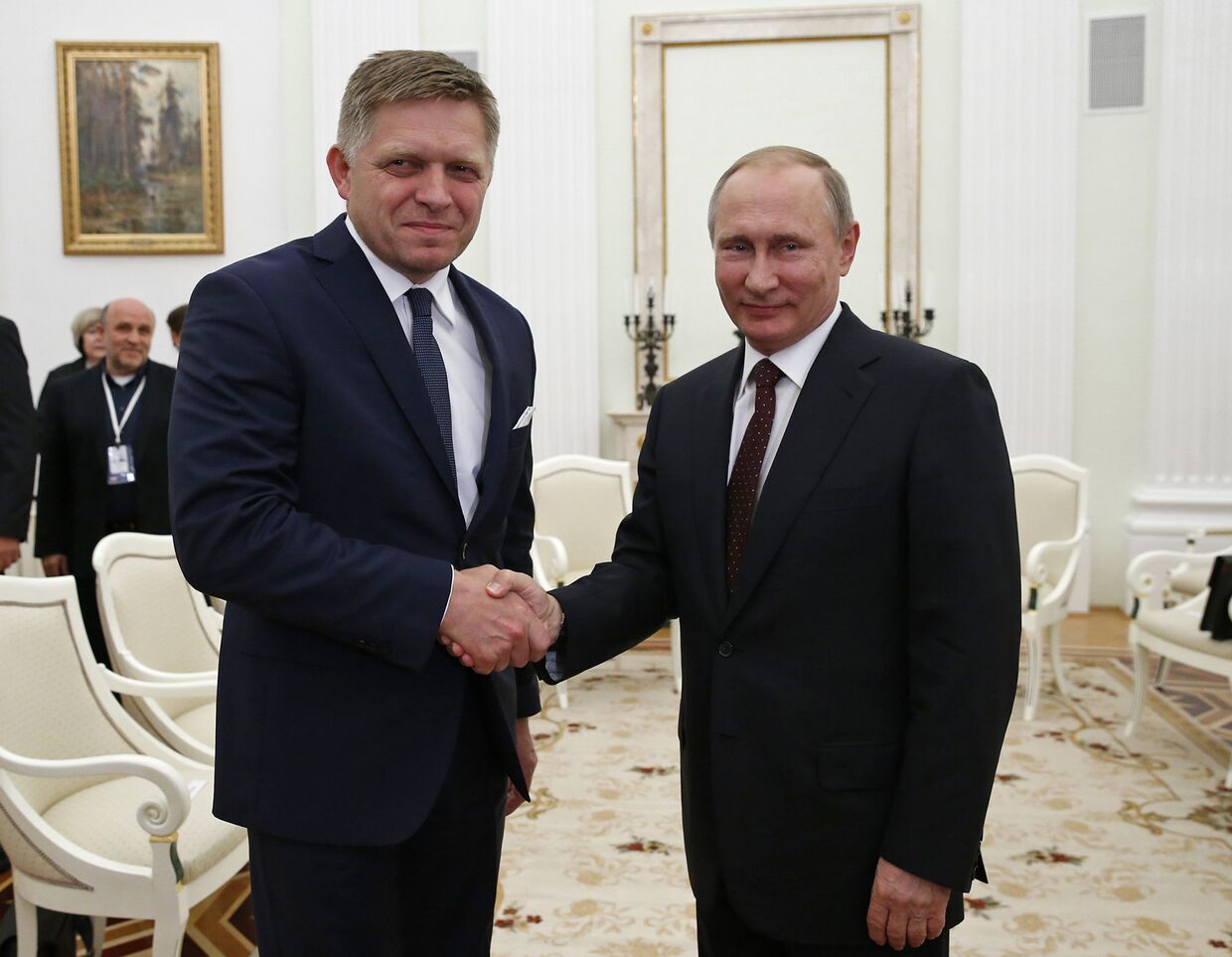 Президент РФ Владимир Путин и премьер-министр Словакии Роберт Фицо