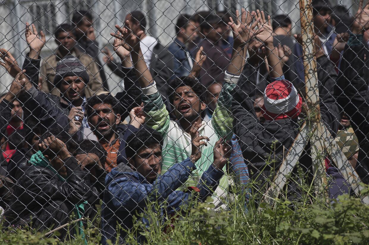 Мигранты из Пакистана на греческом острове Лесбос