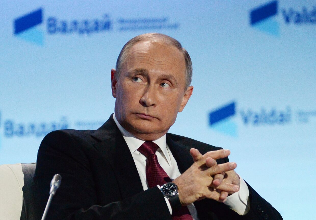 Президент РФ Владимир Путин во время заседания Международного дискуссионного клуба «Валдай» в Сочи
