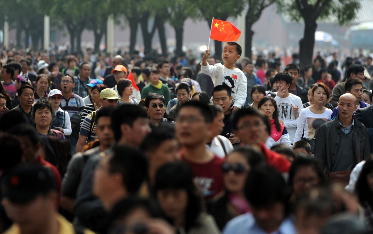 Посетители Запретного города в Пекине