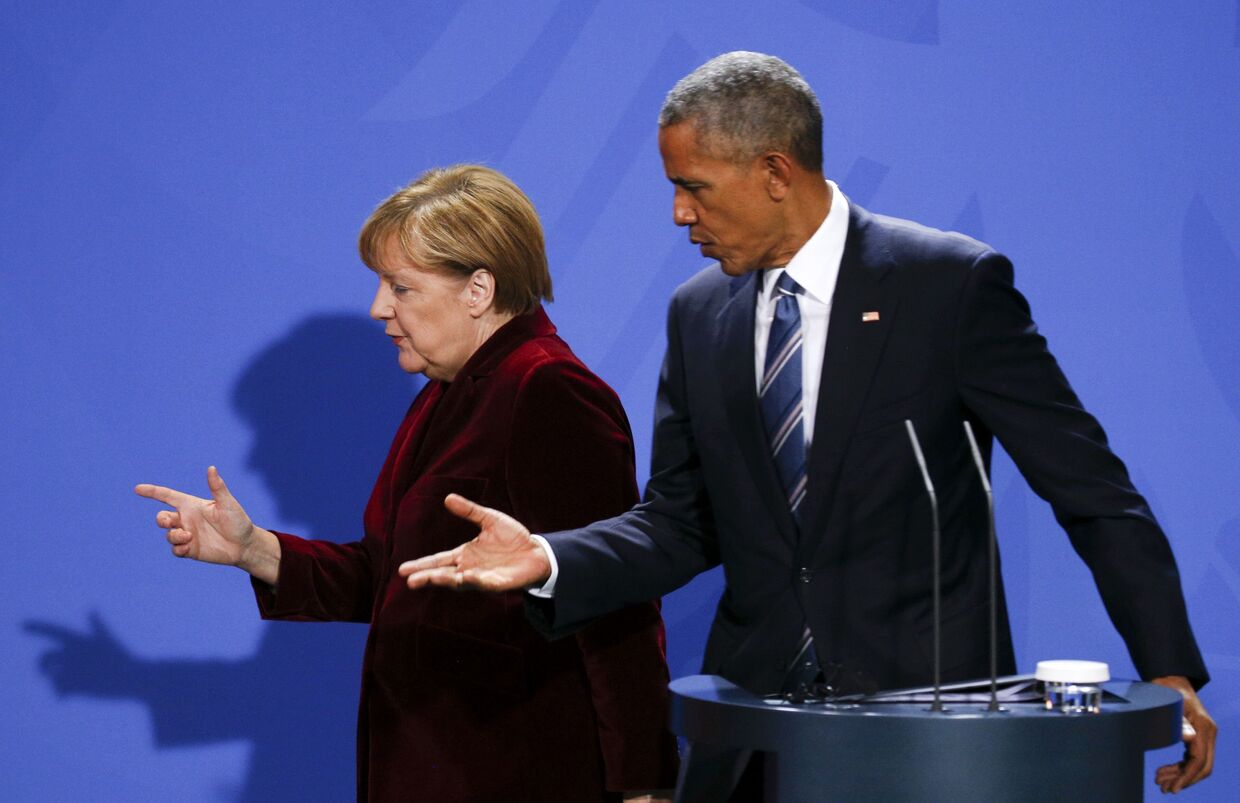 Президент США Барак Обама и канцлер Германии Ангела Меркель