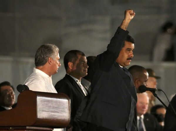 Президент Венесуэлы Николас Мадуро на церемонии прощания с Фиделем Кастро в Гаване
