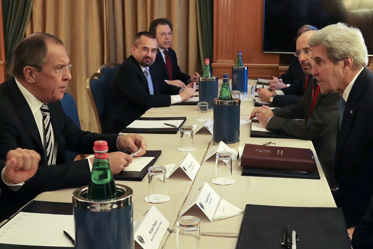 Встреча Сергея Лаврова и Джона Керри на полях саммита «Средиземноморские диалоги» в Риме