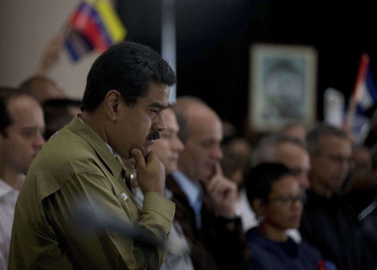 Президент Венесуэлы Николас Мадуро на траурном мероприятии