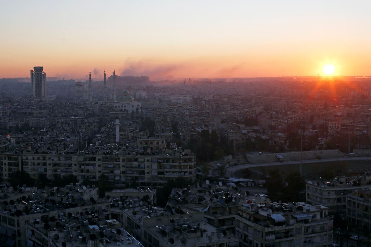 Сирийский город Алеппо на рассвете