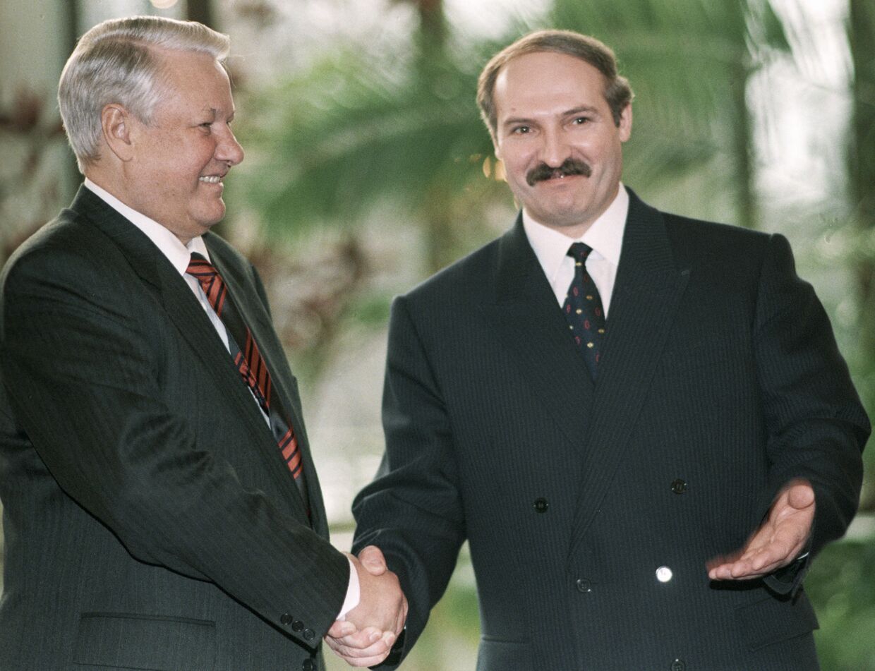 Борис Ельцин и Александр Лукашенко
