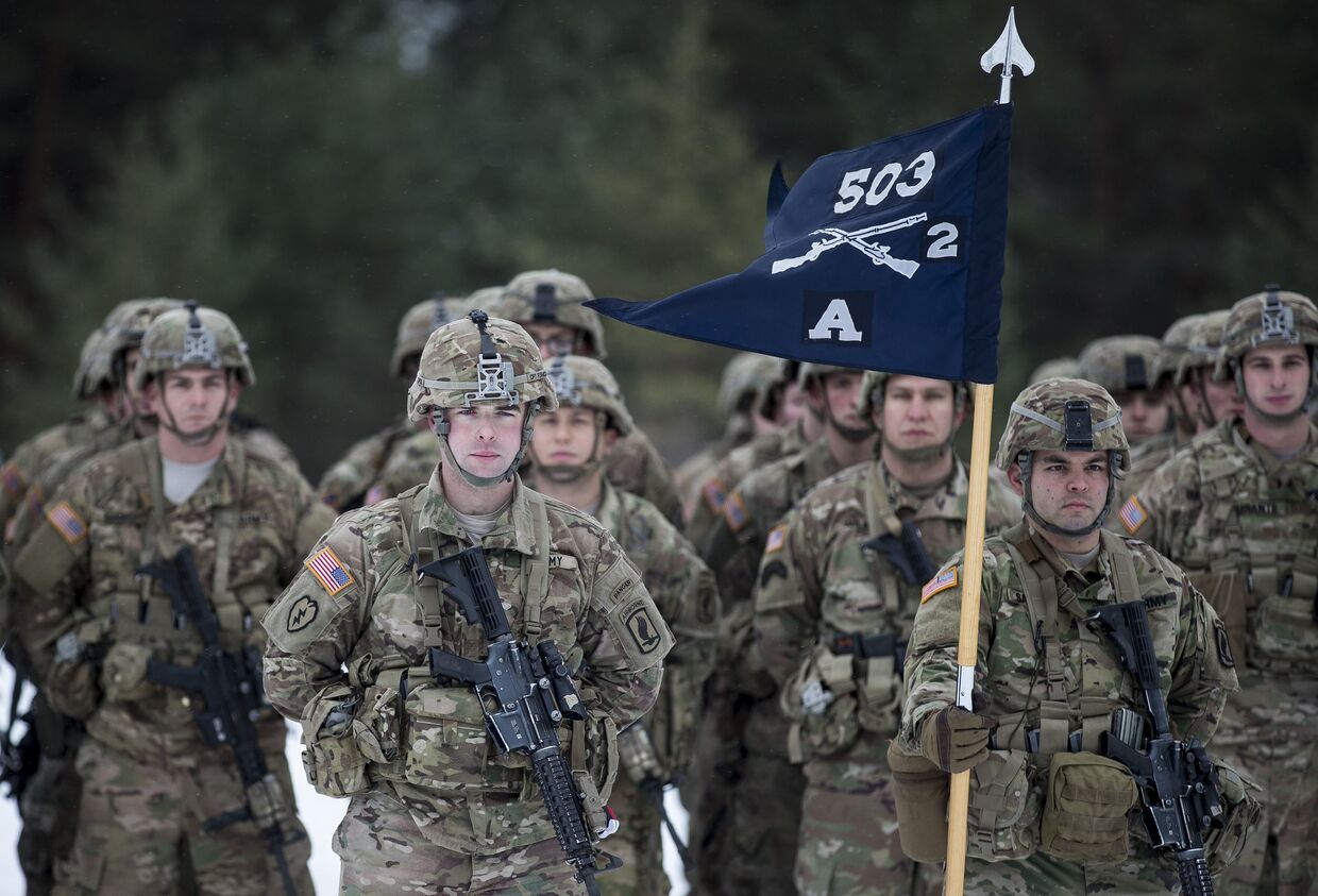 Солдаты армии США примают участие в военных учения НАТО «Железный меч 2016»
