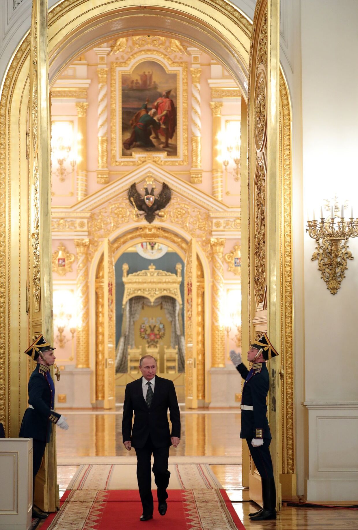 Президент РФ Владимир Путин во время ежегодного торжественного приёма в Кремле