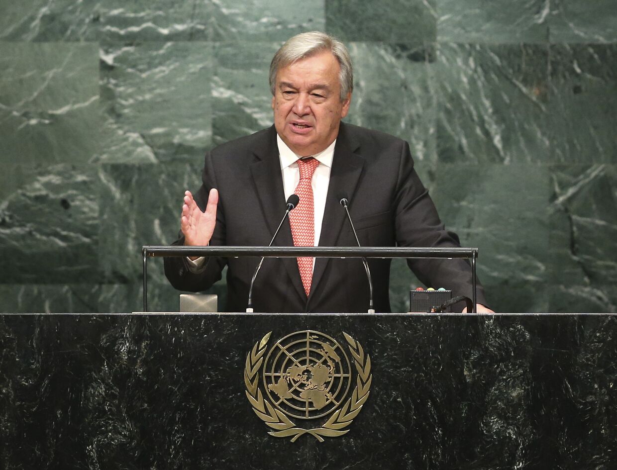 Антониу Гутерреш на заседании Генассамблеи ООН. 13 октября 2016