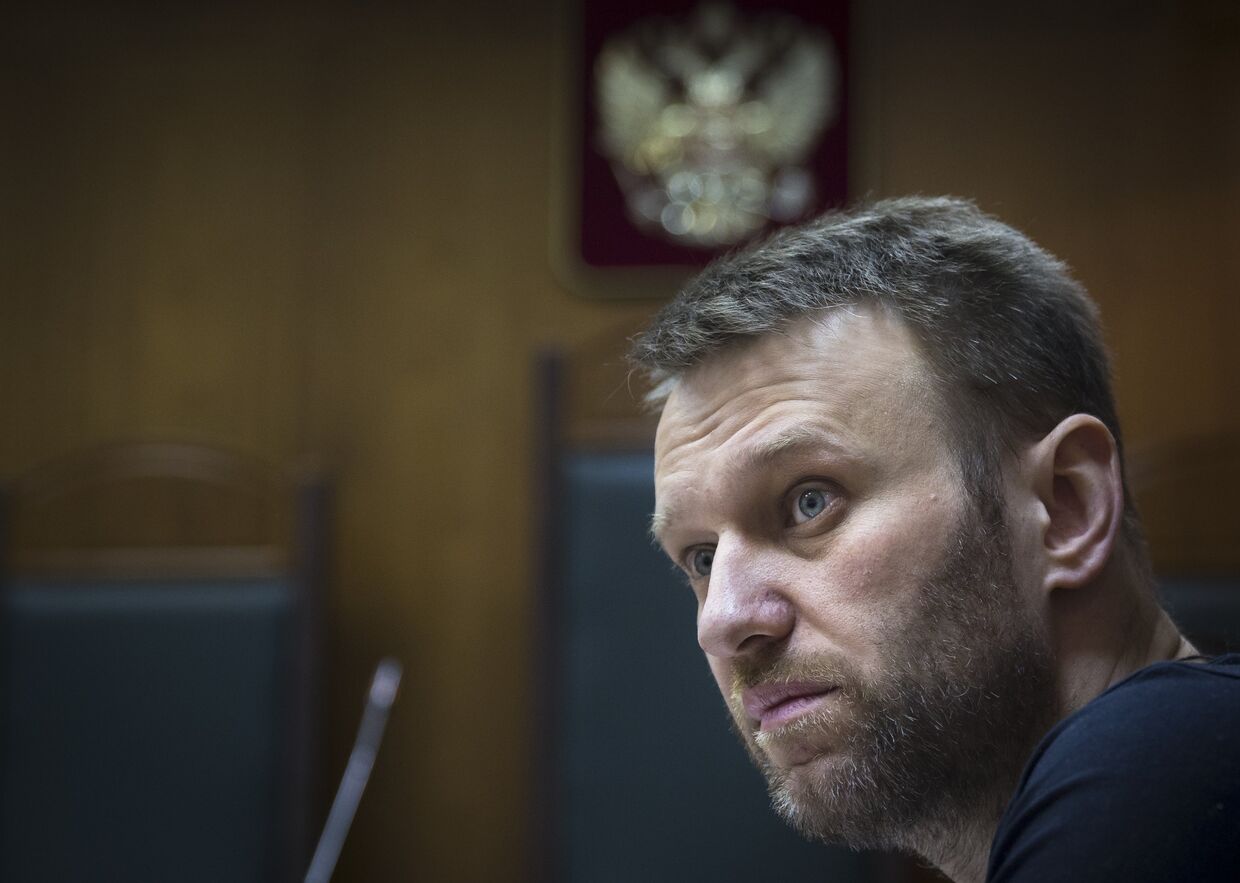 Алексей Навальный во время судебного слушания