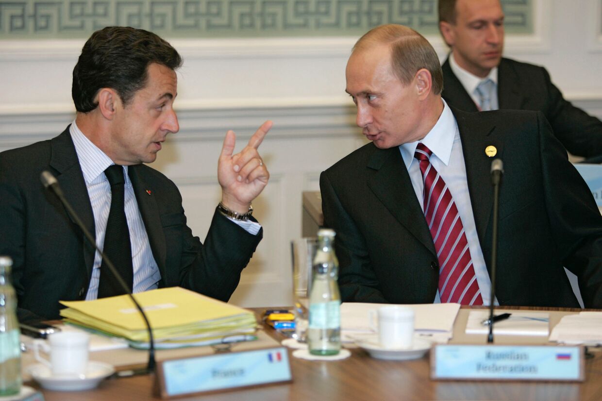 Президент Франции Николя Саркози и президент России Владимир Путин