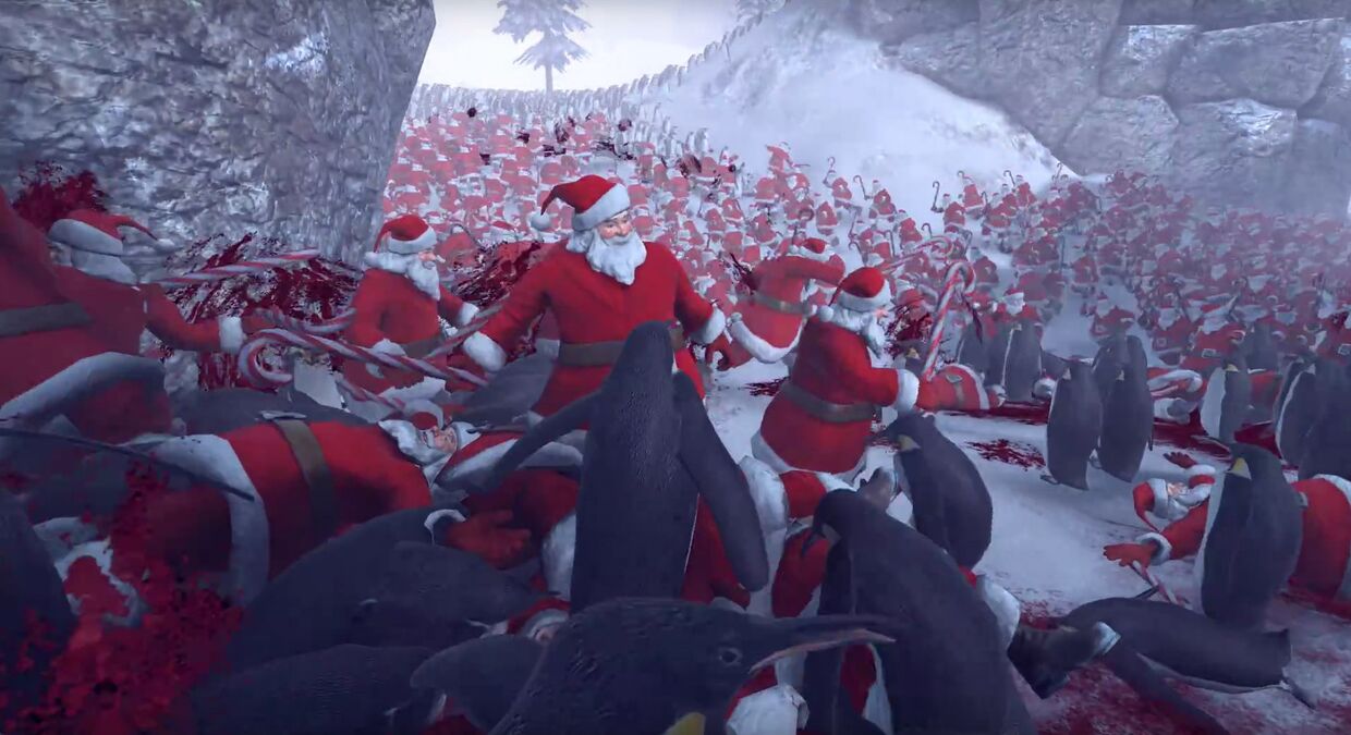Смертельная битва: пингвины против Дедов Морозов