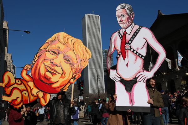 Акция протеста в Чикаго