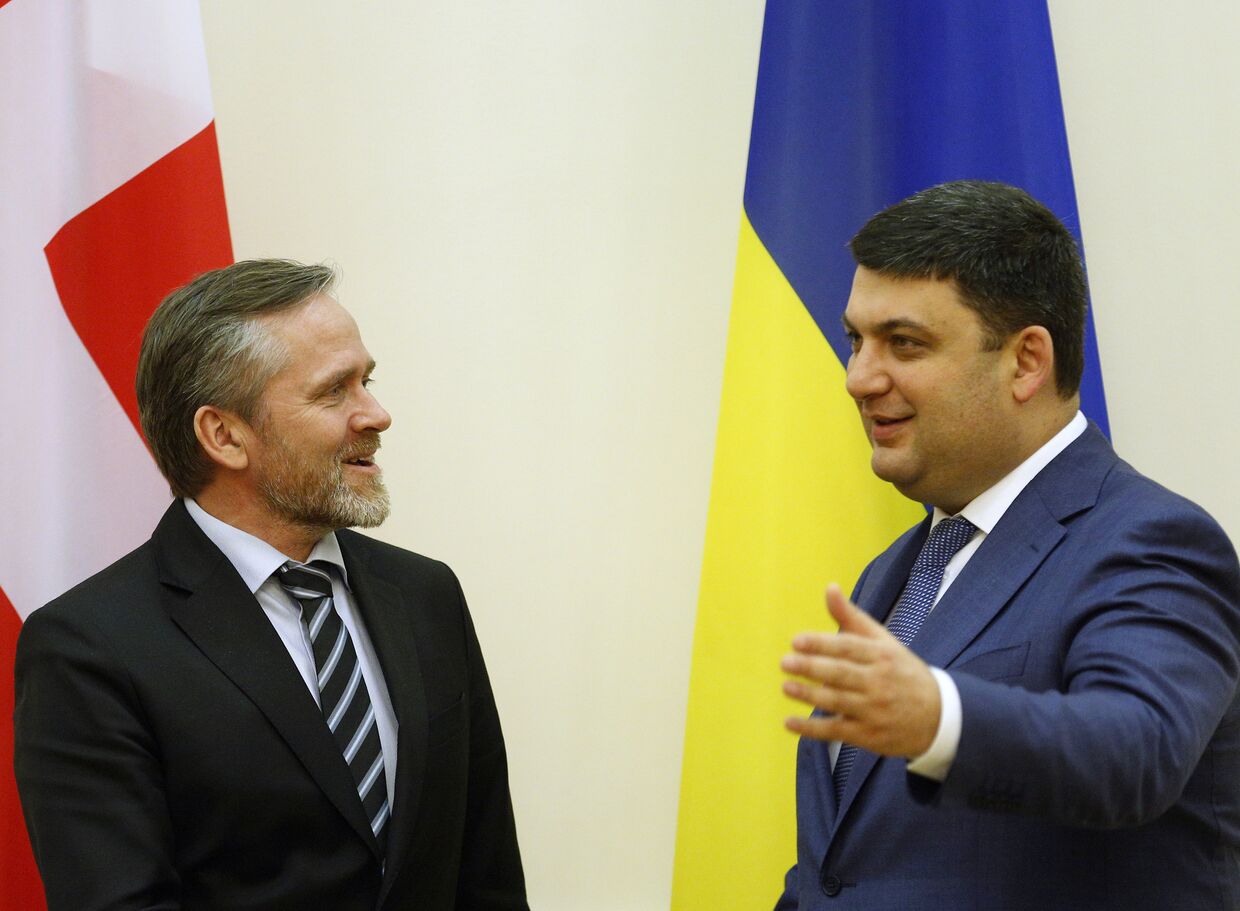 Премьер-министр Украины Владимир Гройсман и министр иностранных дел Дании Андерс Самуэльсона
