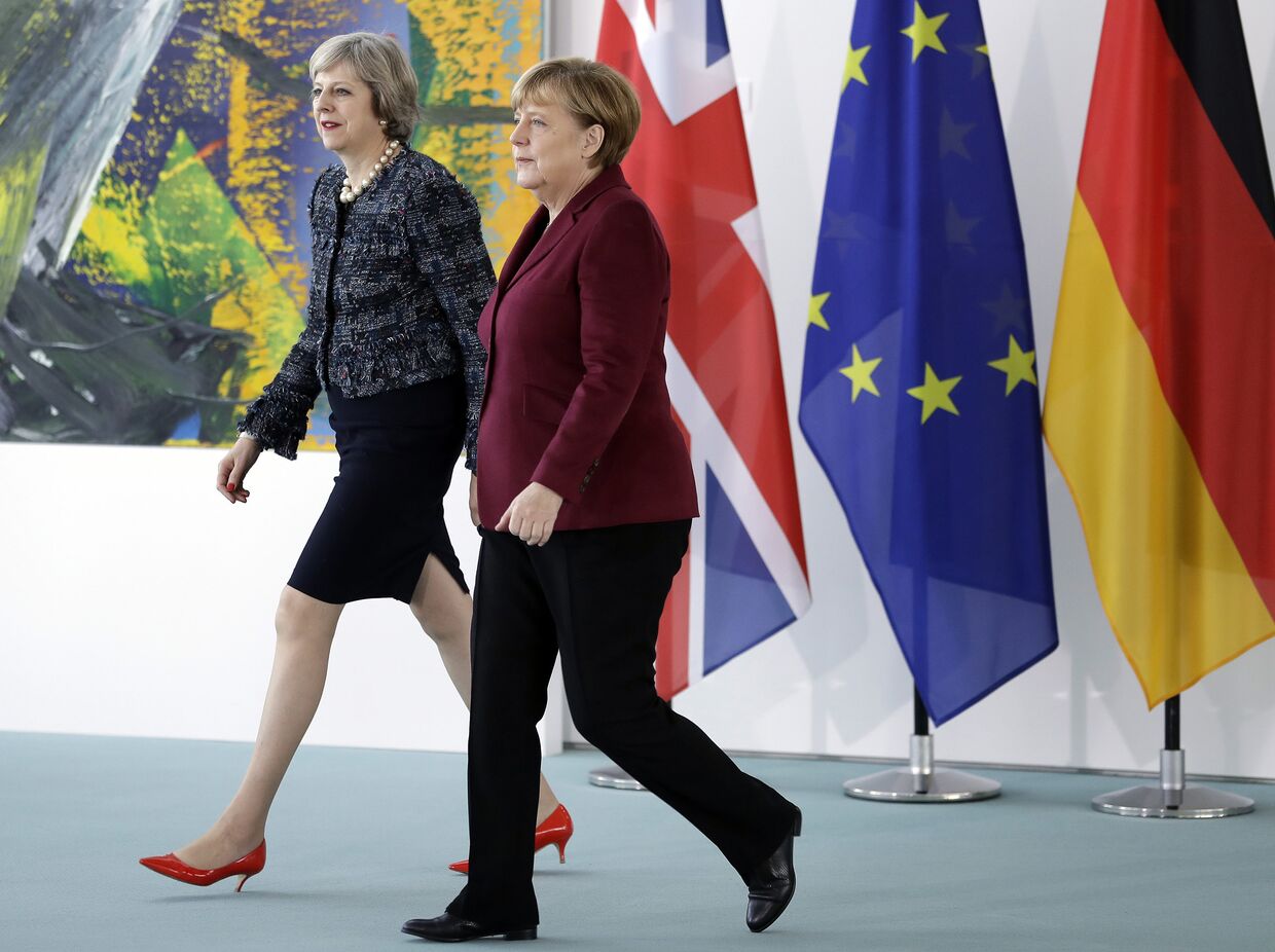 Канцлер Германии Ангела Меркель и премьер-министр Великобритании Тереза Мэй