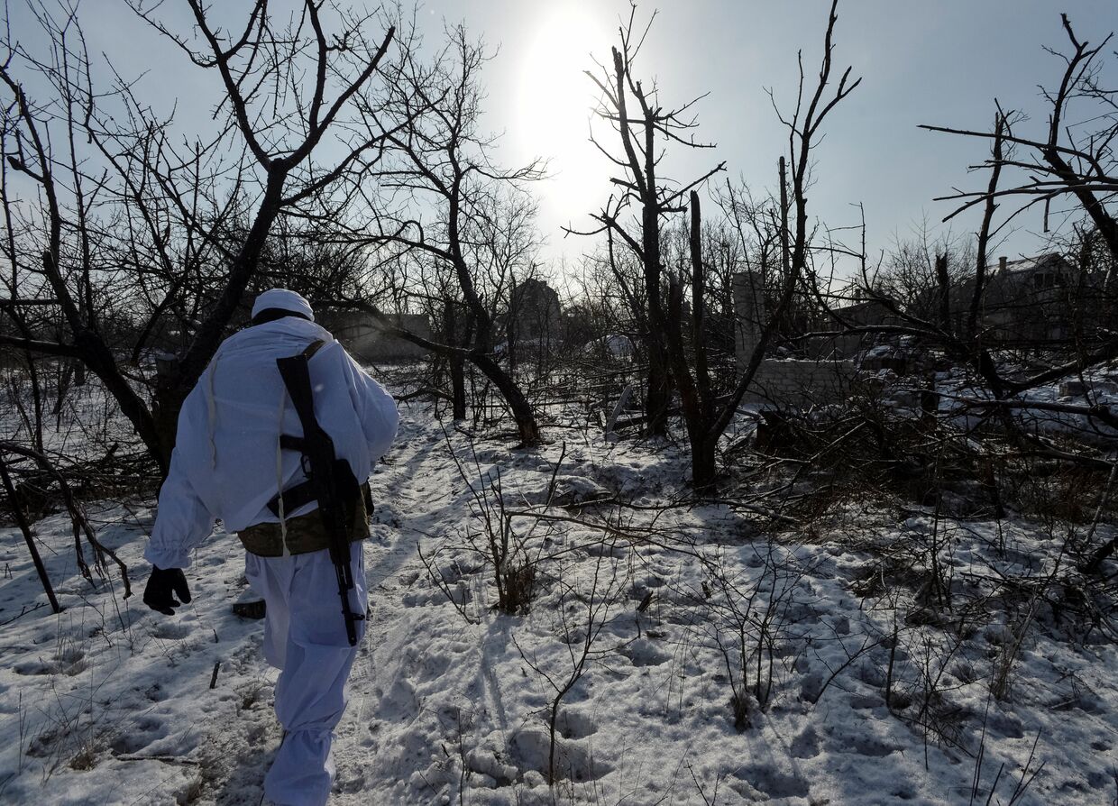 Солдат ВСУ в районе Авдеевки, Украина. 10 февраля 2017
