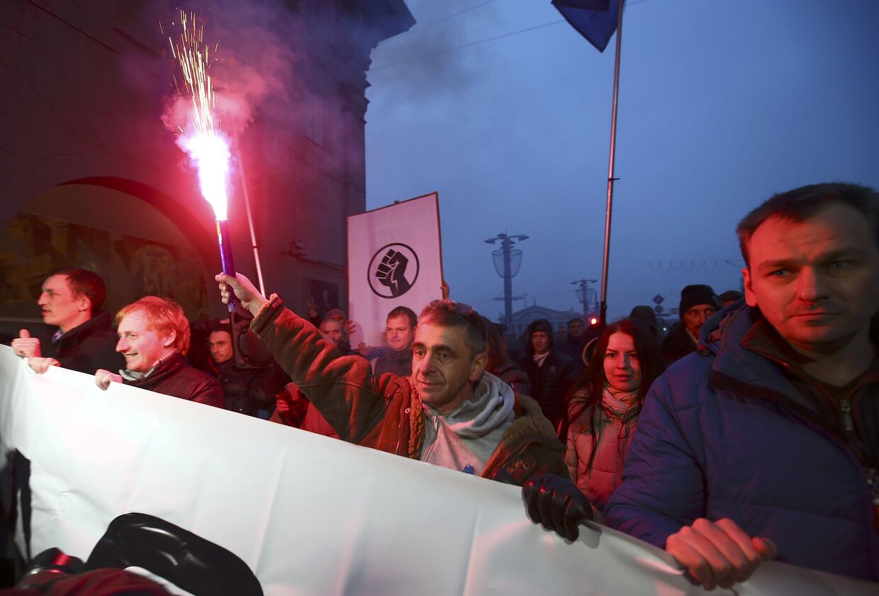 Акция протеста против новых налогов и повышения тарифов на коммунальные услуги в Минске