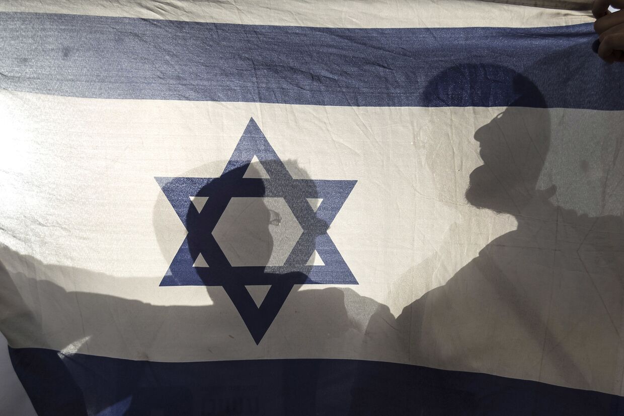 Флаг Израиля во время празднования Дня Иерусалима