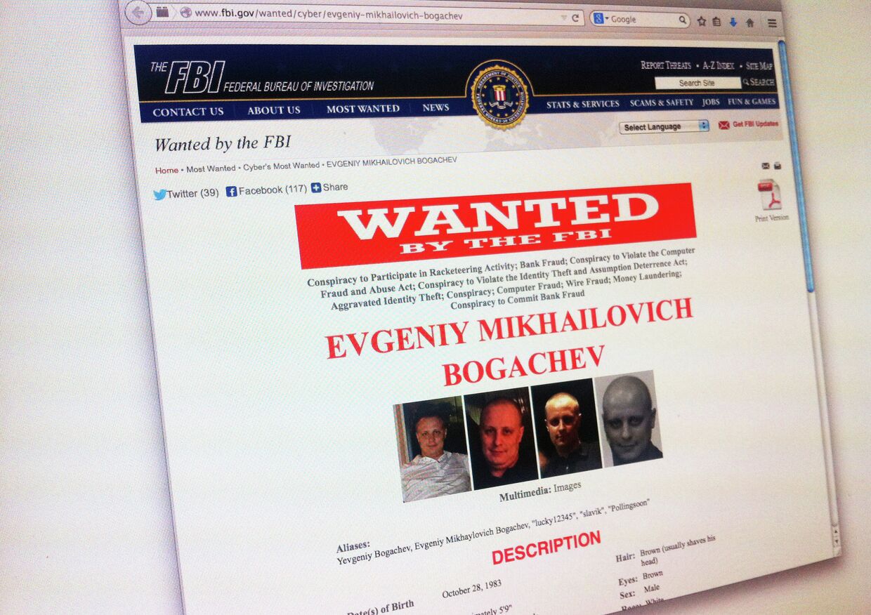 Страница ФБР о розыске Евгения Богачева