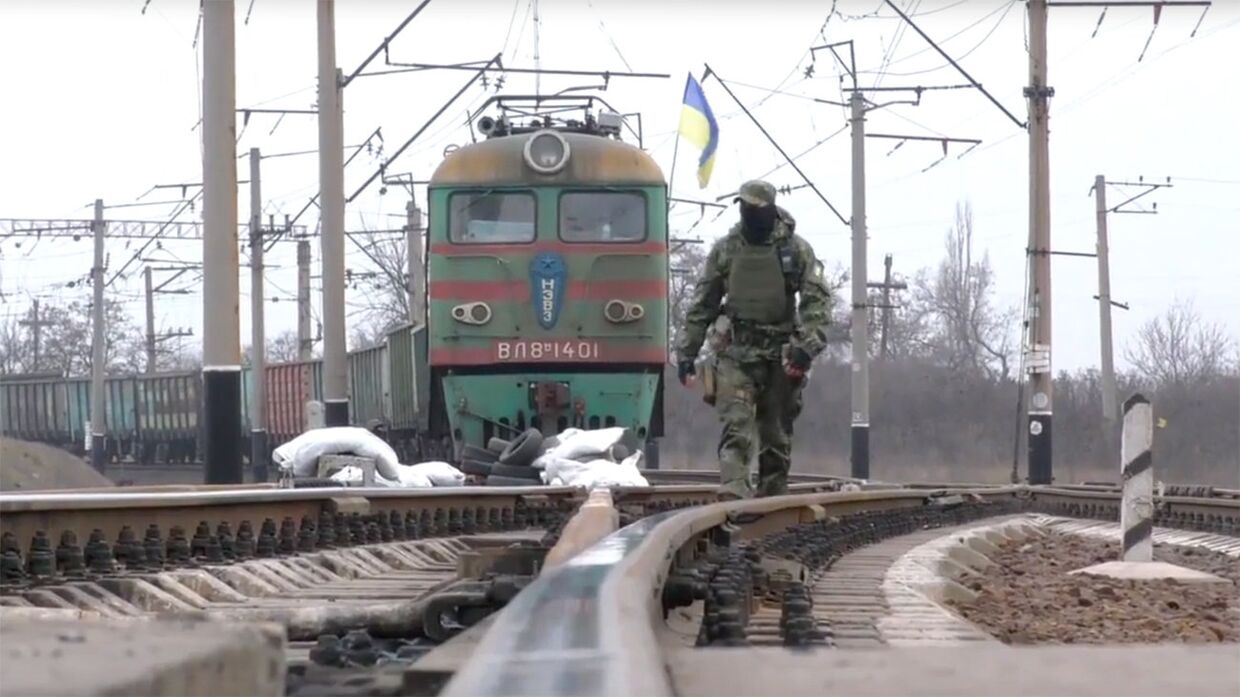 Захваченный радикалами поезд в Донецкой области