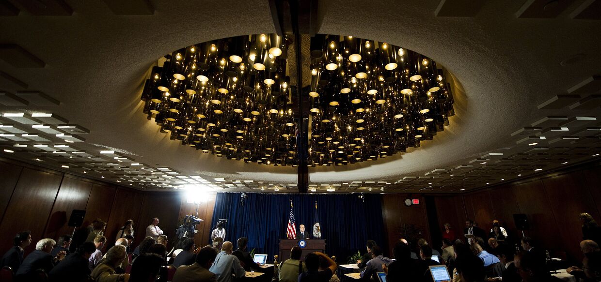 Пресс-конференция в главном здании ФРС США в Вашингтоне