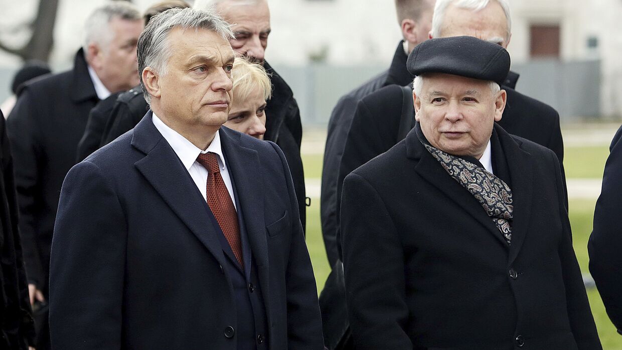 Виктор Орбан и Ярослав Качиньский в Кракове. 9 декабря 2016 года