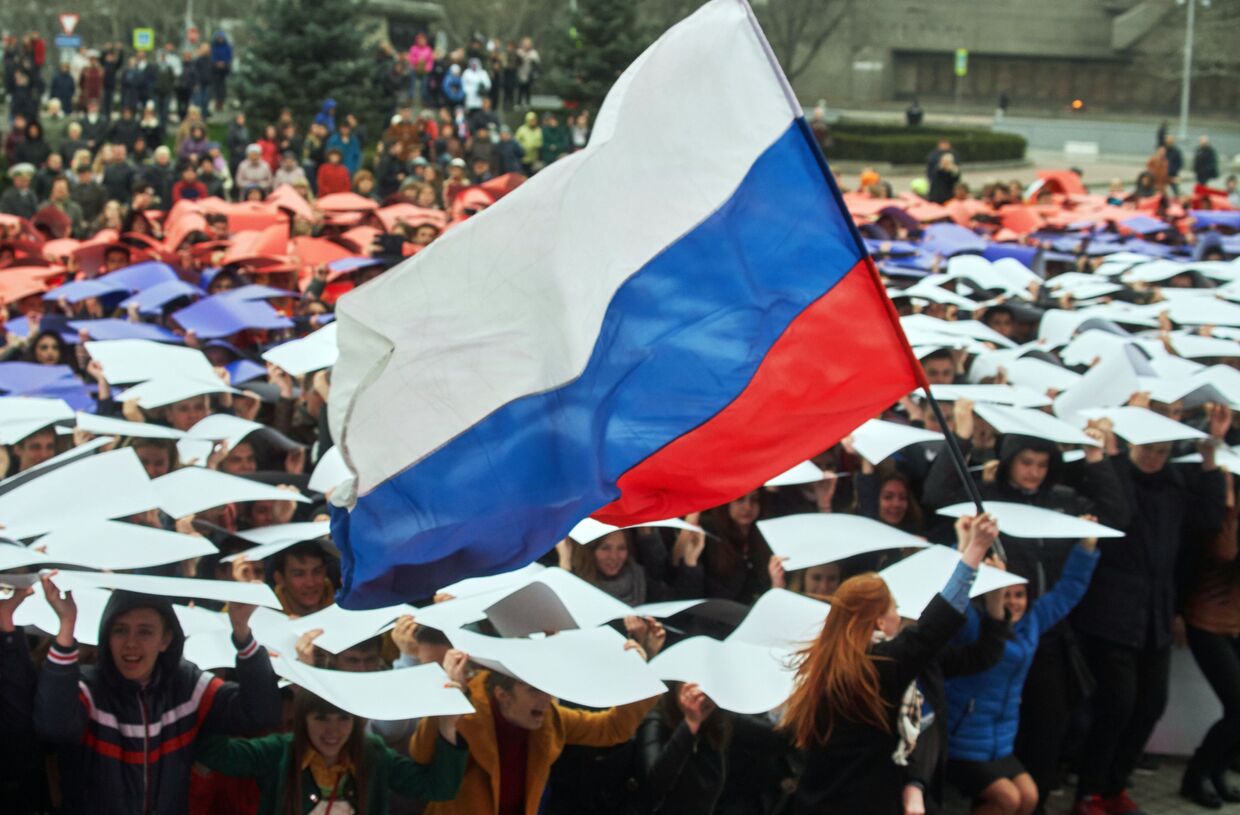 Флешмоб «Горжусь Россией!», посвященный третьей годовщине воссоединения Крыма с Россией