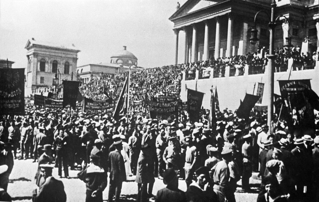 Митинг и манифестация в Гельсинфорсе(Хельсинки) в 1917 году