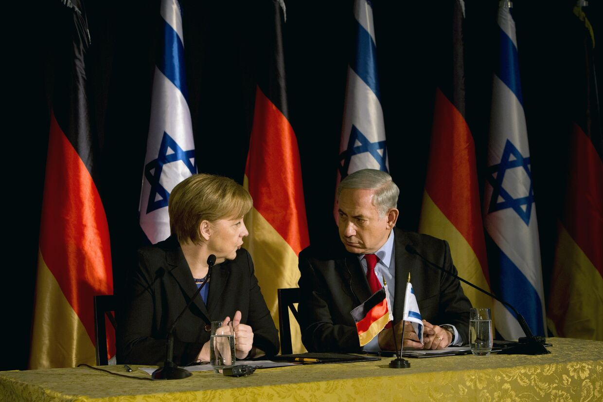25 февраля 2014 года. Премьер-министр Израиля Биньямин Нетаньяху и канцлер Германии Ангела Меркель выступили на пресс-конференции в Иерусалиме